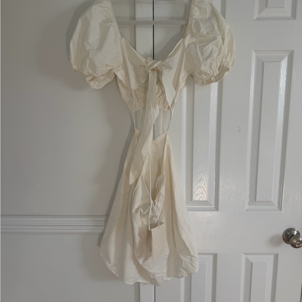 NWT SABO Australia Teneille Corset Dress White Mini Cut Out Tie Back Bride - Picture 6 of 10
